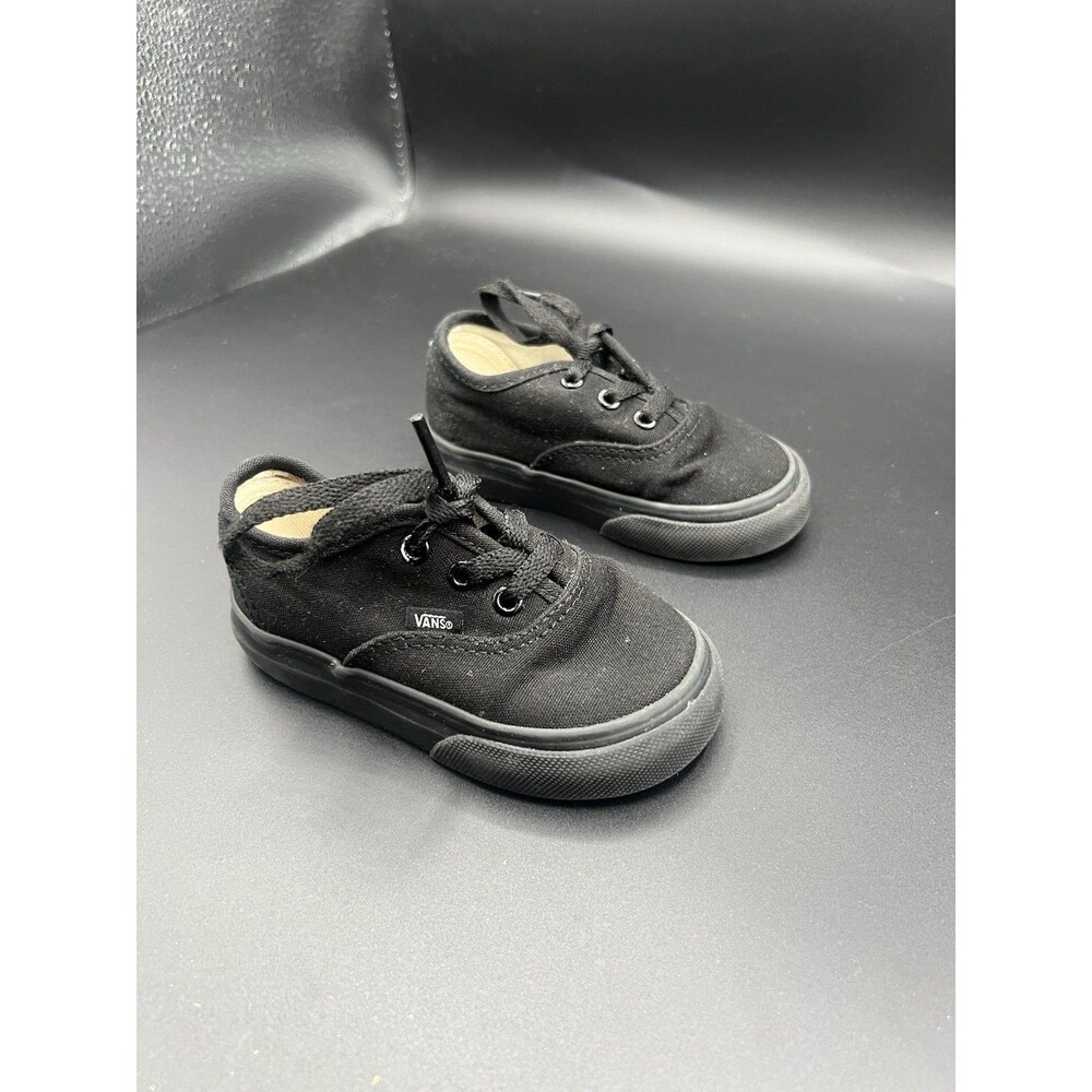 Vans Authentic Toddler Sneakers Size 5 Black Canvas Lace Up Shoes Unisex